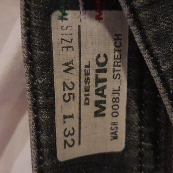 Diesel distressed denim jeans grey/black size 25 x 32 - Picture 3 of 7